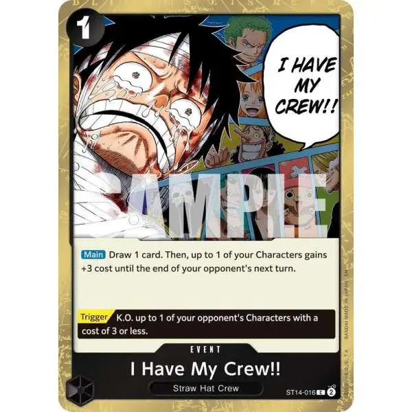 One Piece Trading Card Game Premium Booster -The Best- Vol. 2 Common I Have My Crew!! ST14-016 [Pirate Foil]
