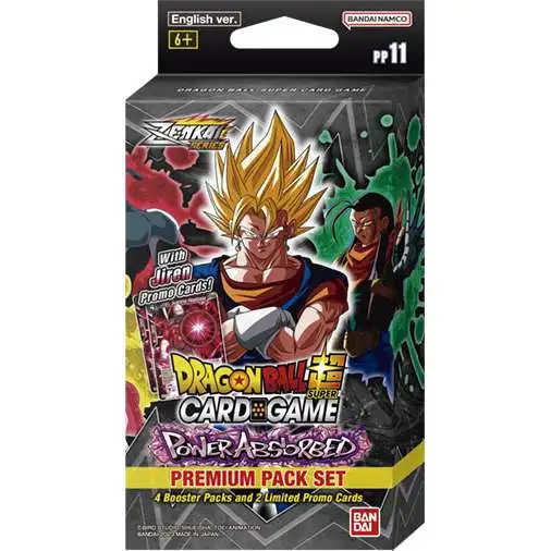 Dragon Ball Super Trading Card Game Zenkai Series 3 Power Absorbed Premium Pack Set PP11 [4 Booster Packs + 2 Exclusive PR Cards]