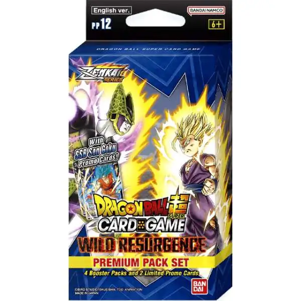 Dragon Ball Super Trading Card Game Zenkai Series 4 Wild Resurgence Premium Pack Set PP12 [4 Booster Packs + 2 Exclusive PR Cards]