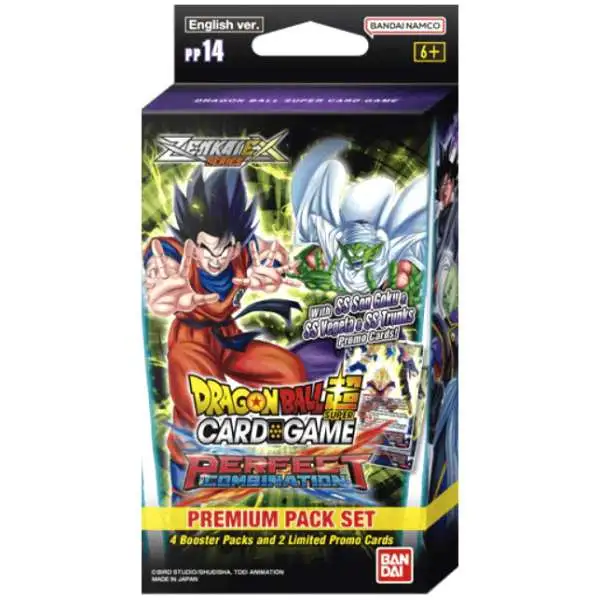 Dragon Ball Super Trading Card Game Zenkai EX Series 6 Perfect Combination Premium Pack Set PP14 [4 Booster Packs + 2 Exclusive PR Cards]