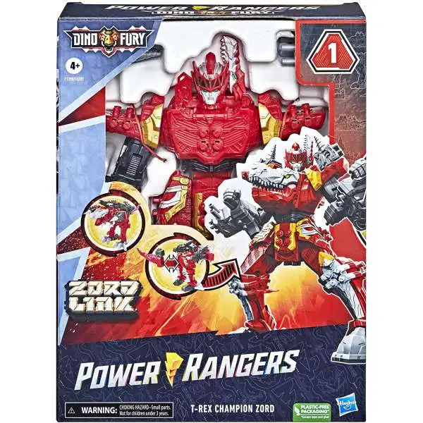 Power Rangers Dino Fury Zord Link T-Rex Champion Zord Action Figure [Red]