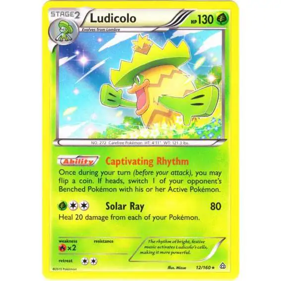 Pokemon X & Y Primal Clash Rare Holo Ludicolo #12
