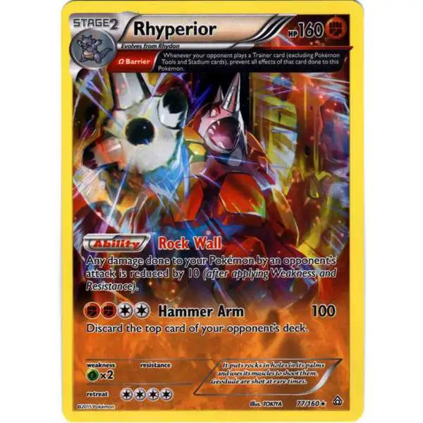 Pokemon X & Y Primal Clash Rare Holo Rhyperior #77