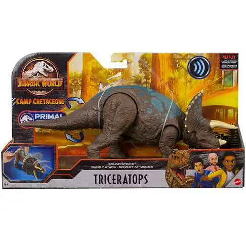 Jurassic World Camp Cretaceous Primal Attack Triceratops Action Figure [Sound Strike, 2021 Version]