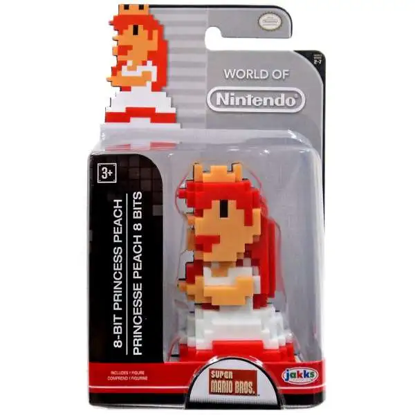 World of Nintendo Princess Peach 8 Bit 2.5-Inch Mini Figure