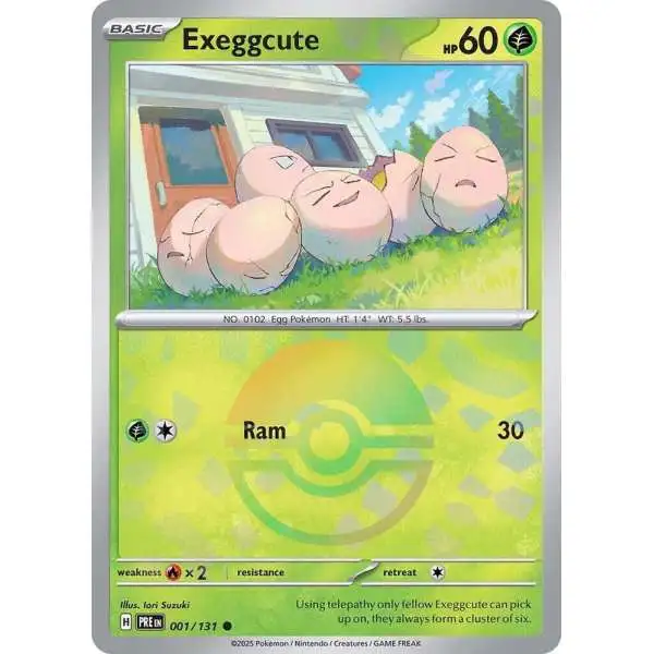 Pokemon Trading Card Game Prismatic Evolutions Common Exeggcute #1 [Poke Ball Pattern]