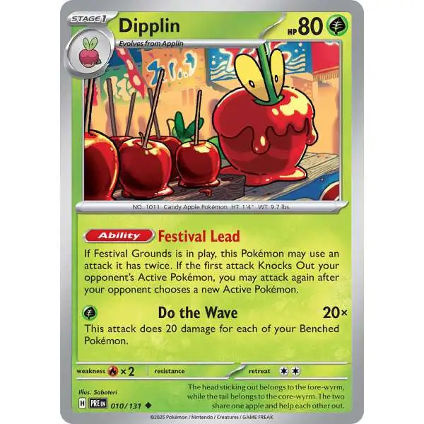 Pokemon Trading Card Game Prismatic Evolutions Uncommon Dipplin #10 [Poke Ball Pattern]