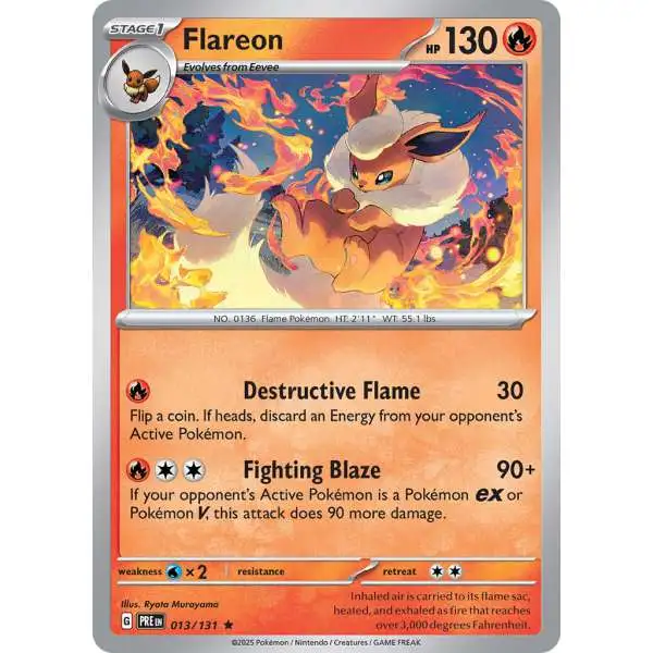 Pokemon Trading Card Game Prismatic Evolutions Rare Flareon #13