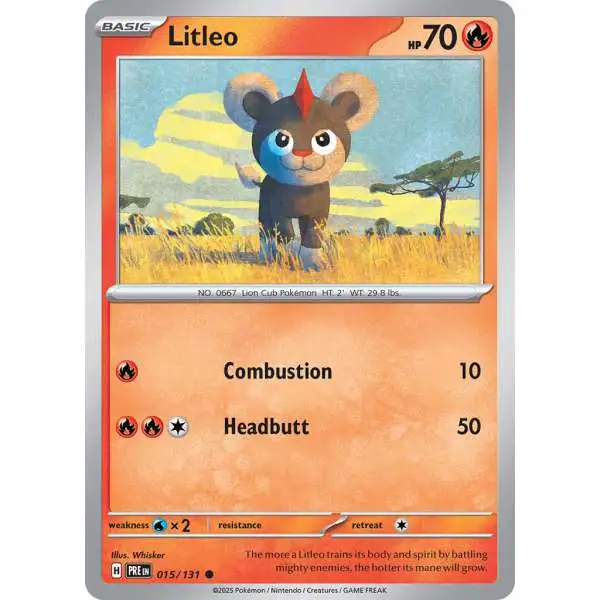 Pokemon Trading Card Game Prismatic Evolutions Common Litleo #15