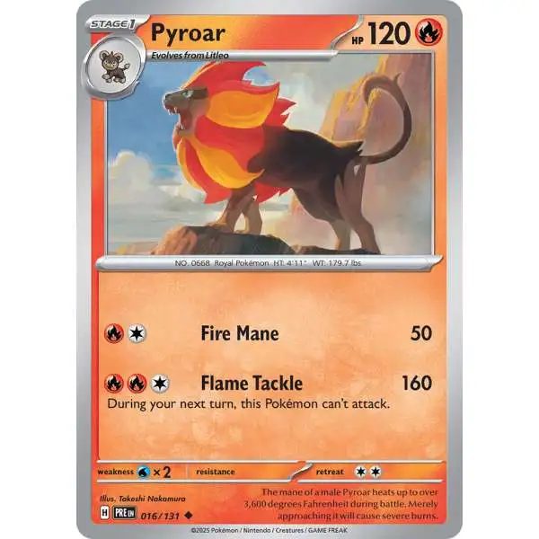 Pokemon Trading Card Game Prismatic Evolutions Uncommon Pyroar #16
