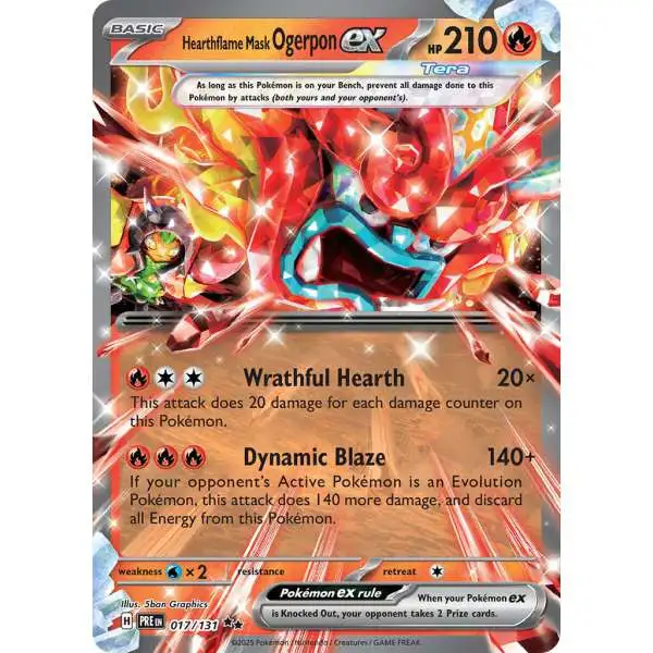 Pokemon Trading Card Game Prismatic Evolutions Double Rare Hearthflame Mask Ogerpon ex #17