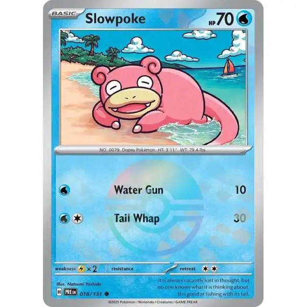 Pokemon Trading Card Game Prismatic Evolutions Common Slowpoke #18 [Poke Ball Pattern]