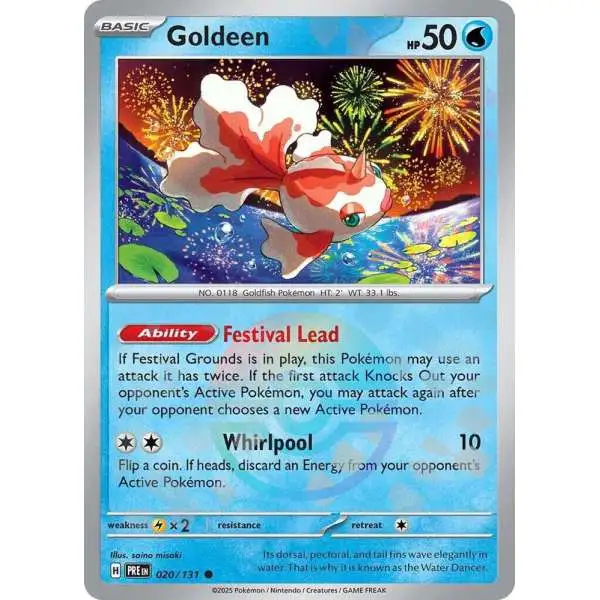 Pokemon Trading Card Game Prismatic Evolutions Common Goldeen #20 [Poke Ball Pattern]
