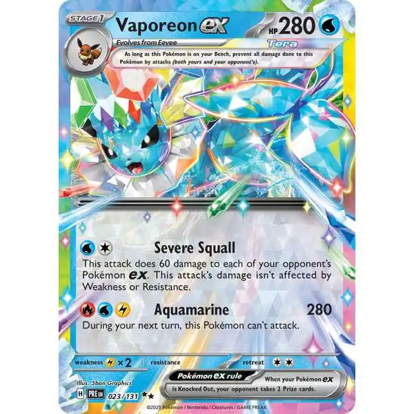 Pokemon Trading Card Game Prismatic Evolutions Double Rare Vaporeon ex #23