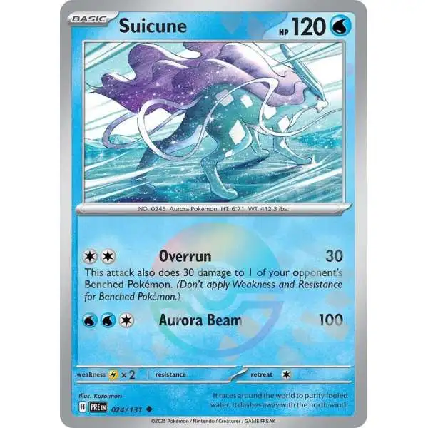 Pokemon Trading Card Game Prismatic Evolutions Uncommon Suicune #24 [Poke Ball Pattern]