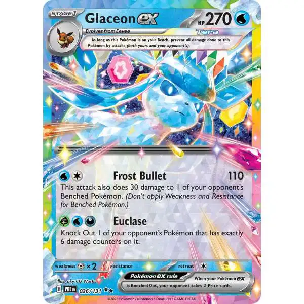 Pokemon Trading Card Game Prismatic Evolutions Double Rare Glaceon ex #26