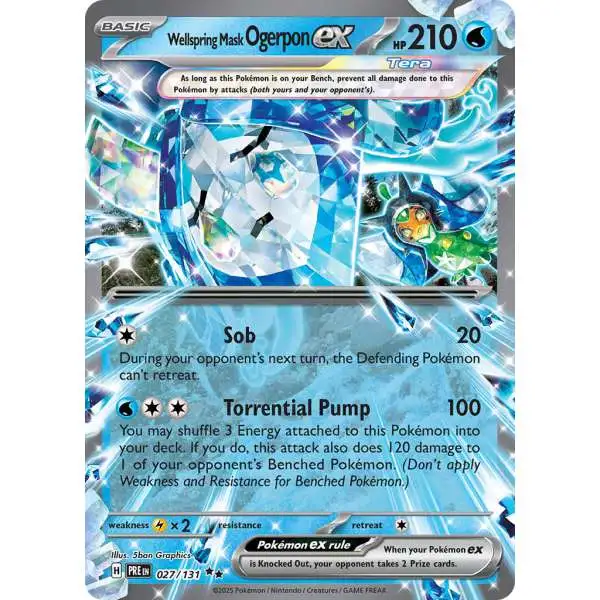 Pokemon Trading Card Game Prismatic Evolutions Double Rare Wellspring Mask Ogerpon ex #27
