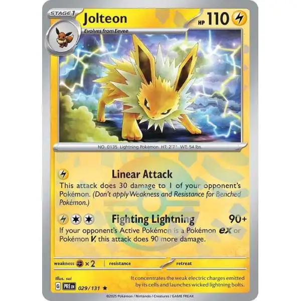 Pokemon Trading Card Game Prismatic Evolutions Rare Jolteon #29 [Poke Ball Pattern]
