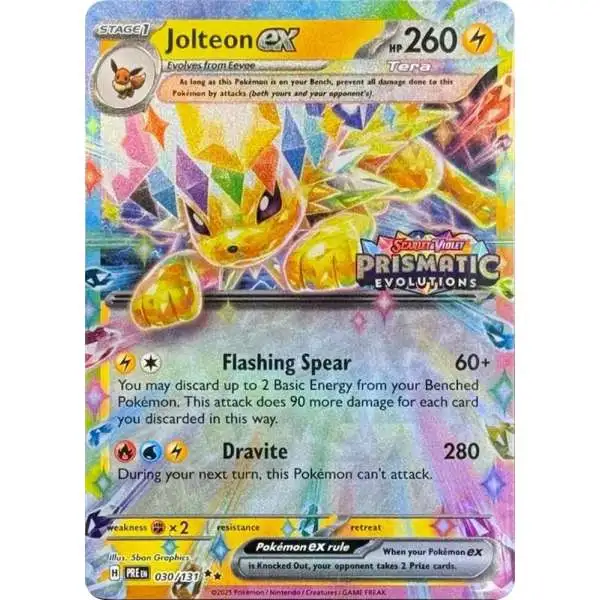 Pokemon Trading Card Game Prismatic Evolutions Double Rare Jolteon ex #30 [Prismatic Evolutions Stamp]