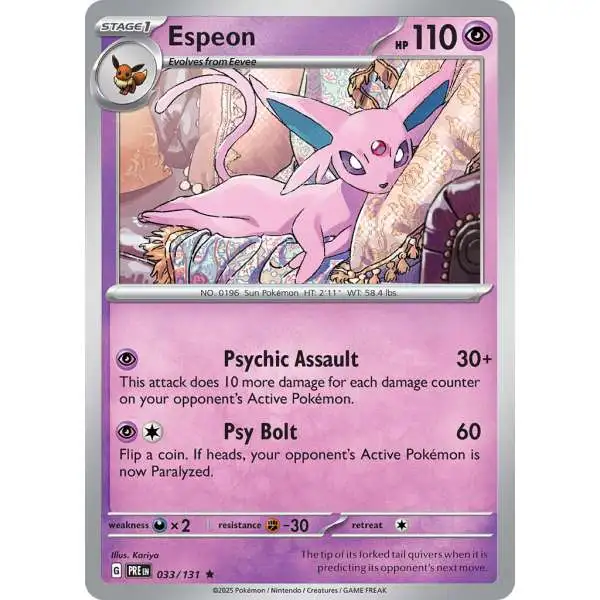 Pokemon Trading Card Game Prismatic Evolutions Rare Espeon #33