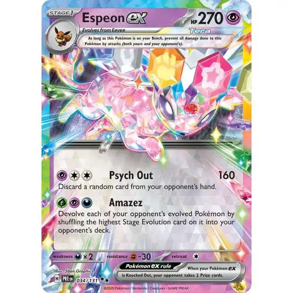 Pokemon Trading Card Game Prismatic Evolutions Double Rare Espeon ex #34