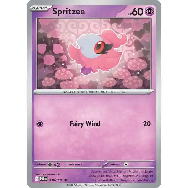 Pokemon Trading Card Game Prismatic Evolutions Common Spritzee #38 [Poke Ball Pattern]