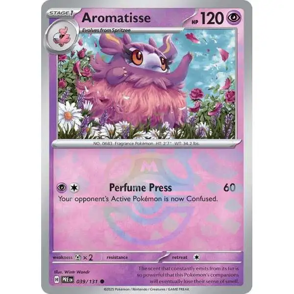 Pokemon Trading Card Game Prismatic Evolutions Common Aromatisse #39 [Master Ball Pattern]