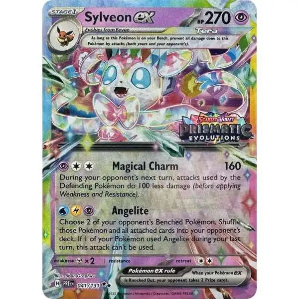 Pokemon Trading Card Game Prismatic Evolutions Double Rare Sylveon ex #41 [Prismatic Evolutions Stamp]
