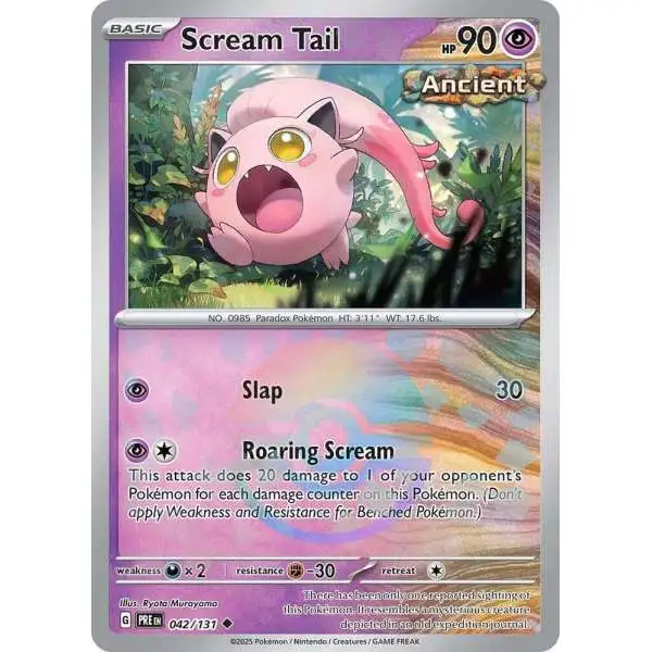 Pokemon Trading Card Game Prismatic Evolutions Uncommon Scream Tail #42 [Poke Ball Pattern]