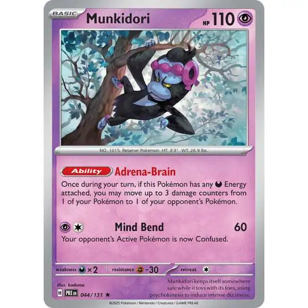 Pokemon Trading Card Game Prismatic Evolutions Rare Munkidori #44