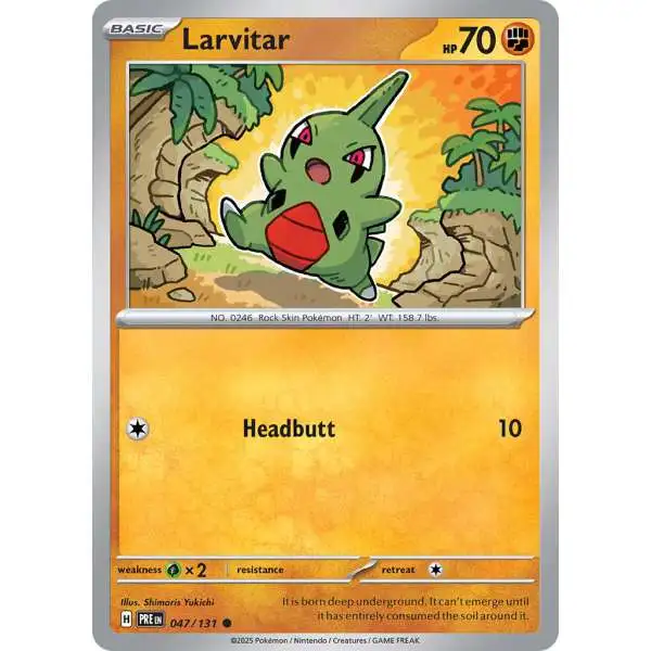 Pokemon Trading Card Game Prismatic Evolutions Common Larvitar #47