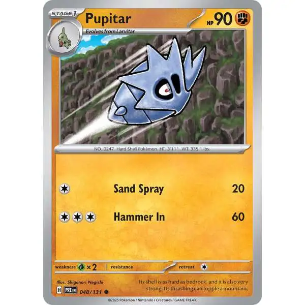 Pokemon Trading Card Game Prismatic Evolutions Common Pupitar #48