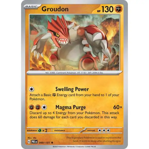 Pokemon Trading Card Game Prismatic Evolutions Rare Groudon #49
