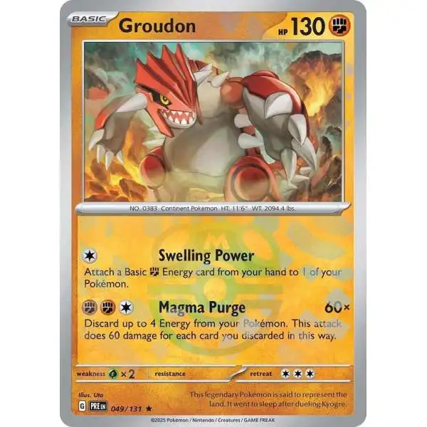 Pokemon Trading Card Game Prismatic Evolutions Rare Groudon #49 [Master Ball Pattern]