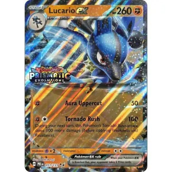Pokemon Trading Card Game Prismatic Evolutions Double Rare Lucario ex #51 [Prismatic Stamp]