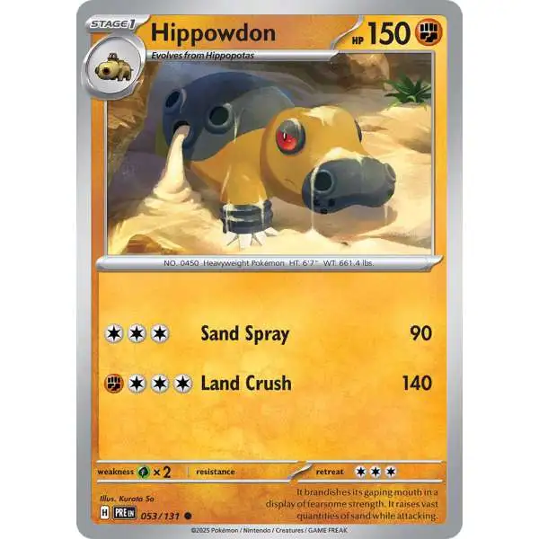 Pokemon Trading Card Game Prismatic Evolutions Uncommon Hippowdon #53