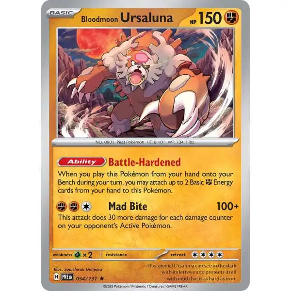 Pokemon Trading Card Game Prismatic Evolutions Rare Bloodmoon Ursaluna #54