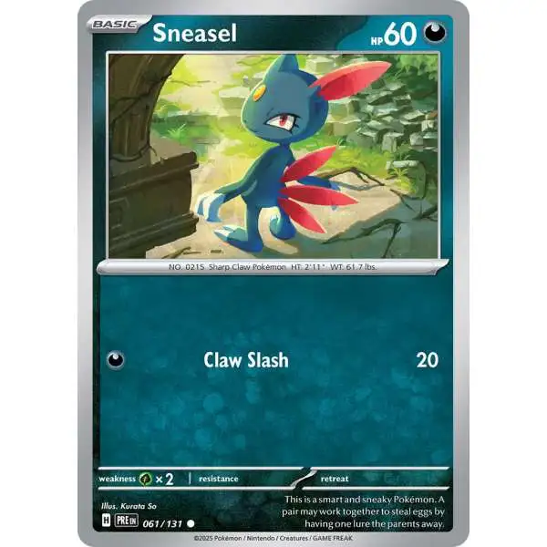 Pokemon Trading Card Game Prismatic Evolutions Common Sneasel #61
