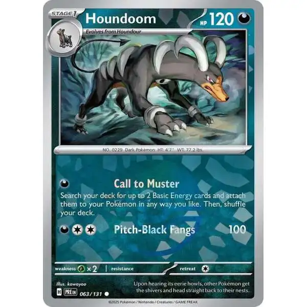 Pokemon Trading Card Game Prismatic Evolutions Common Houndoom #63 [Poke Ball Pattern]