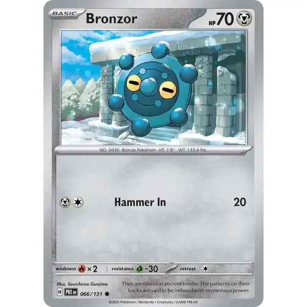 Pokemon Trading Card Game Prismatic Evolutions Common Bronzor #66