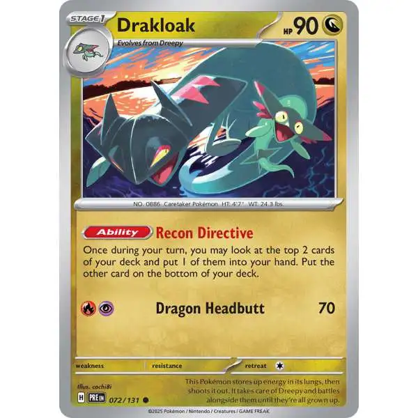 Pokemon Trading Card Game Prismatic Evolutions Common Drakloak #72