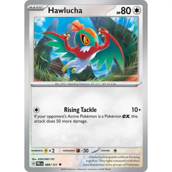 Pokemon Trading Card Game Prismatic Evolutions Uncommon Hawlucha #89