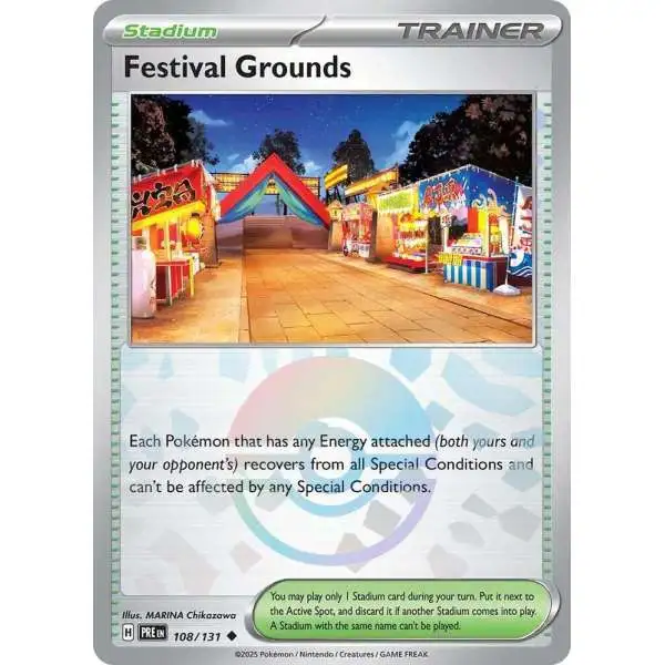 Pokemon Trading Card Game Prismatic Evolutions Uncommon Festival Grounds Stadium #108 [Poke Ball Pattern]