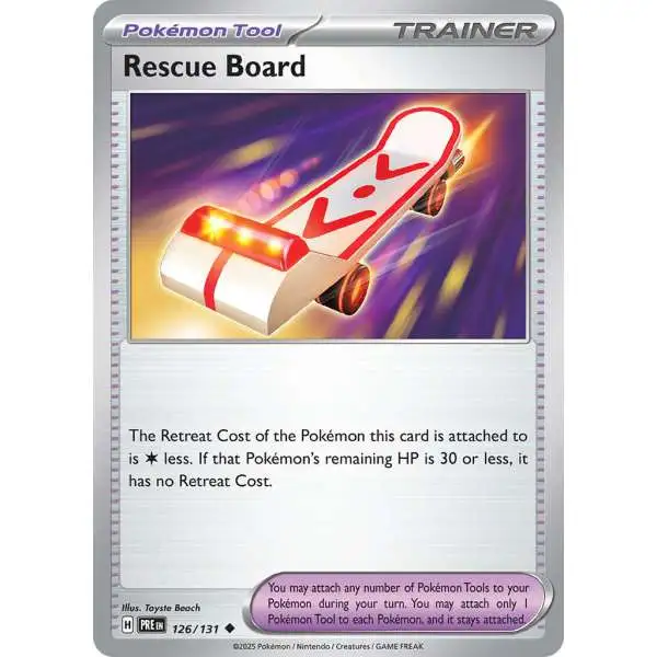 Pokemon Trading Card Game Prismatic Evolutions Uncommon Rescue Board #126