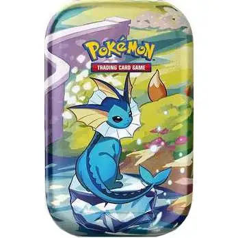 Pokemon Scarlet & Violet Prismatic Evolutions Vaporeon Mini Tin [2 Booster Packs & Tin]