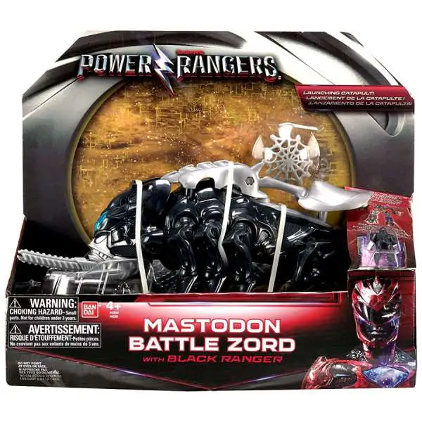 Power Rangers Movie Mastodon Battle Zord with Black Ranger Action Figure