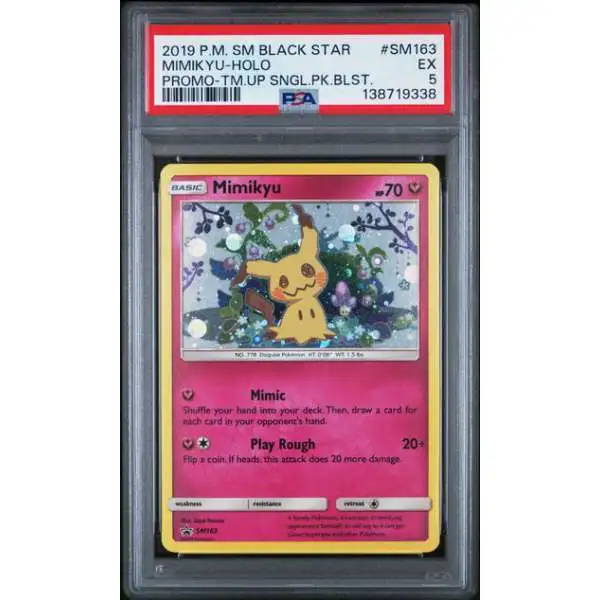 mimikyu holographic card Pokemon Sun Moon Promo Single Card Holo Rare Mimikyu SM163 PSA 8