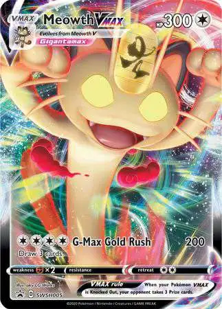 Pokemon Sword & Shield Promo Rare Holo Meowth VMAX SWSH005