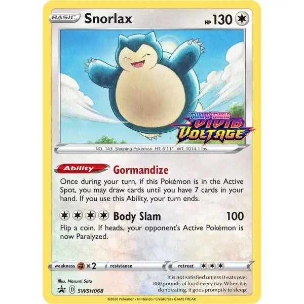 Pokemon Trading Card Game Sword & Shield Promo Snorlax SWSH068 [Vivid Voltage Stamp]