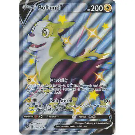 pokemon boltund card V (181/192) [Sword & Shield: Rebel Clash] [1L] Bolt Storm (30+) This attack does 30 more damage for each Lightning Energy attached to all of your Pokmon. Boltund V 249/264 Full Art